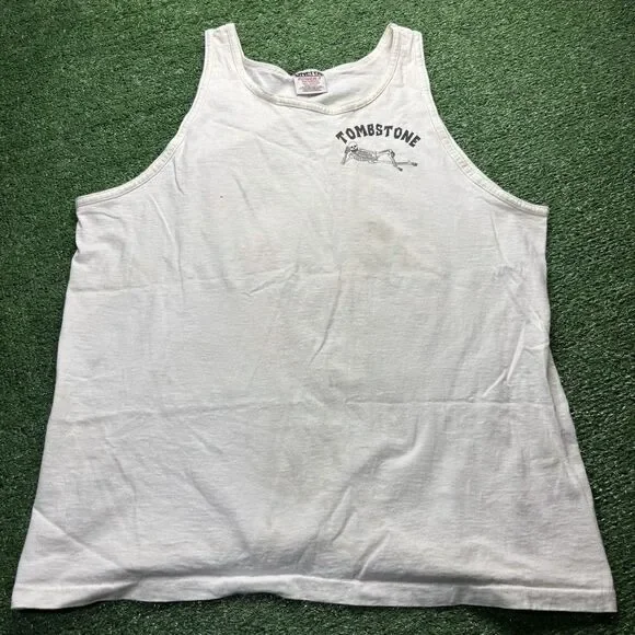 Vtg 90s GRATEFUL DEAD Beer Tour Tshirt Skull Single Stitch Tank Sz L - Picture 4 of 5